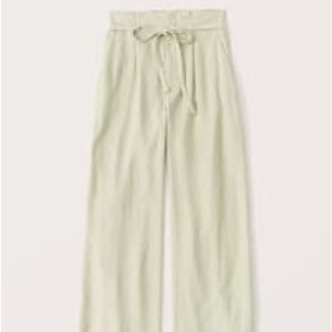 Abercrombie & Fitch | NWT | Linen Tailored Wide Leg Pants | Size M | Sage Green